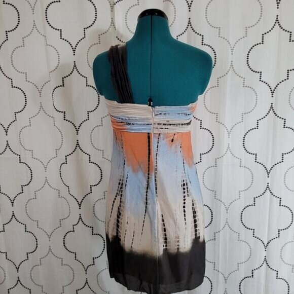 BCBGMaxAzria Silk Dress‎ with Sequined Accents and Tie Die Pattern - Size 2 - Picture 4 of 10